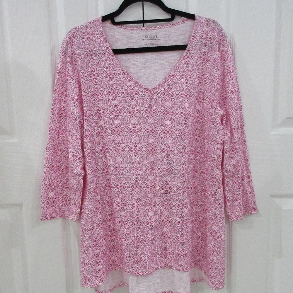 Chico's Ultimate T Pink/White Top Chico's 3 (16)